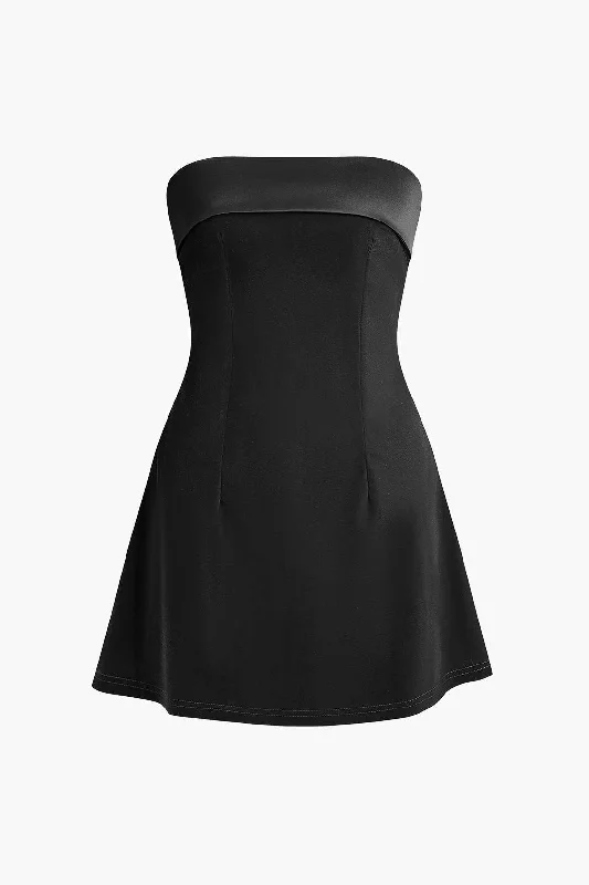 mini dresses-chiffonStrapless Mini Dress