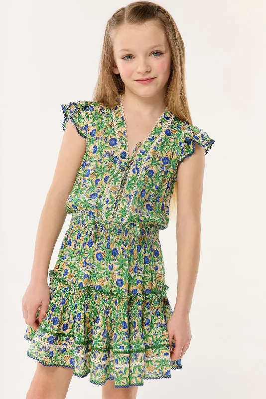 mini dresses-gorgeous colorsKids Mini Dress Anais - Blue Honolulu