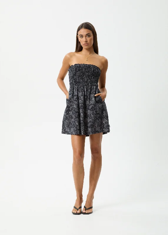 mini dresses-summer chicAFENDS Womens Paisley - Strapless Mini Dress - Black