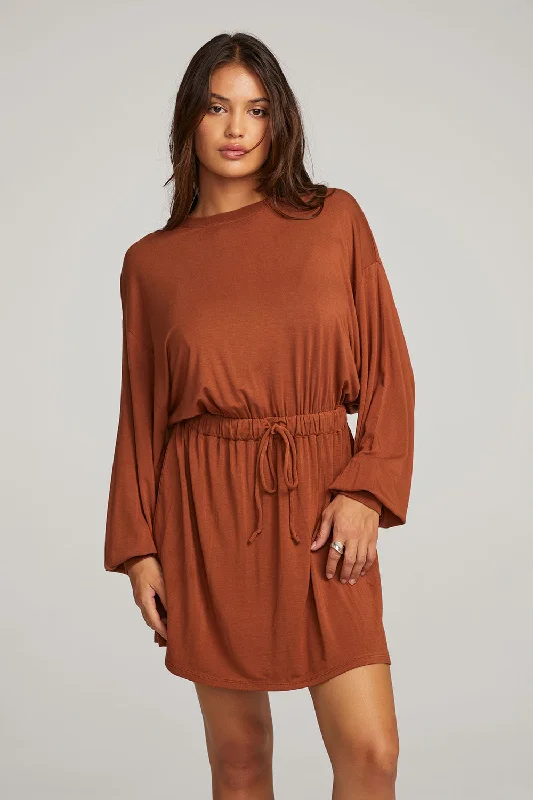 mini dresses-flattering shapeSaddle Whiskey Mini Dress