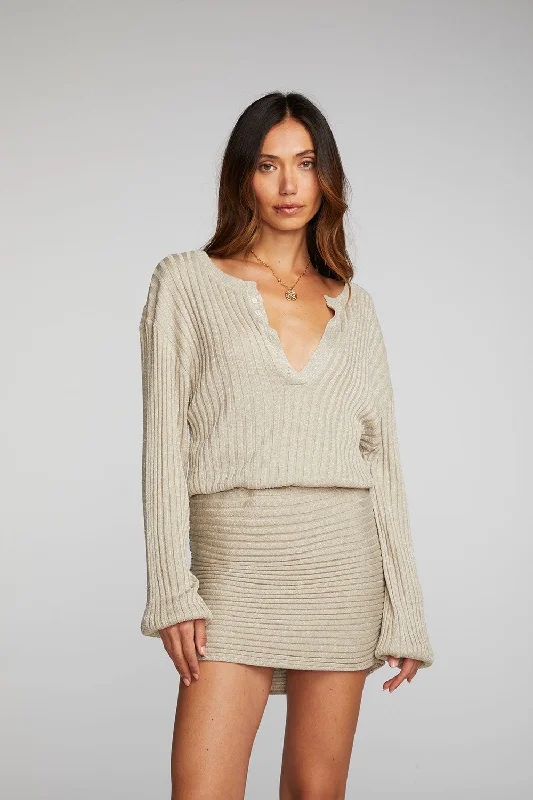 mini dresses-perfect dress for youLurex Rib Knit Mini Dress with Shirring