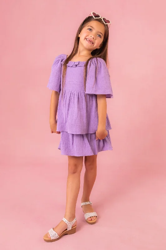 mini dresses-with sleevesMini Iris Dress in Lavender - FINAL SALE