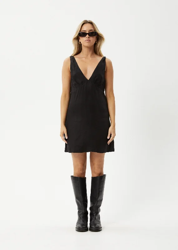 mini dresses-with strappy detailsAFENDS Womens Grace - Cupro Mini Dress - Black