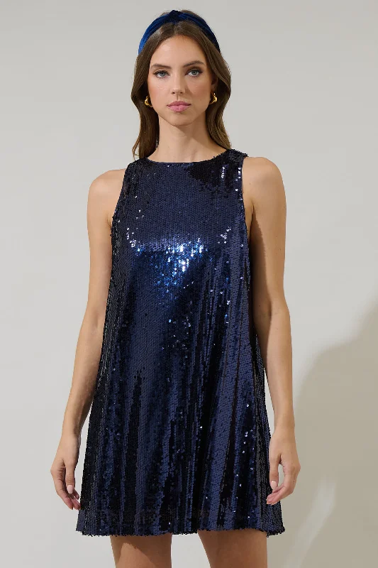 mini dresses-spring casual dressLiviana Sequin Sleeveless Mini Dress