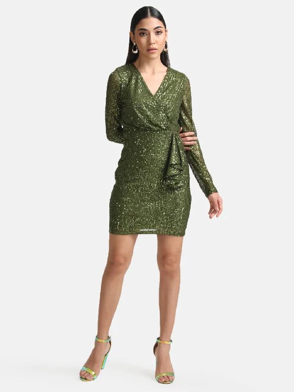 mini dresses-for every occasionWrap Detailed Sequin Mini Dress