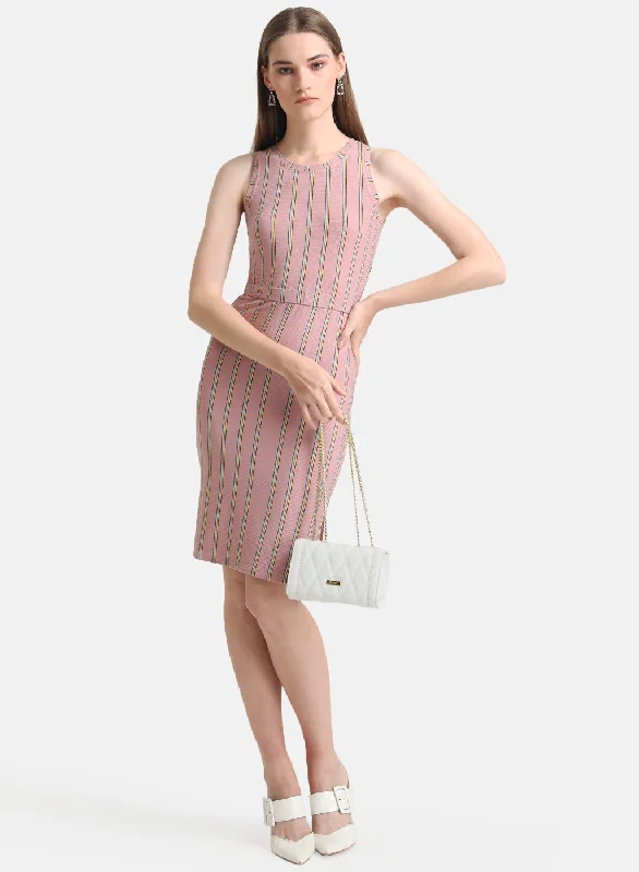 mini dresses-for weddingsSleeveless Knitted Stripe Dress