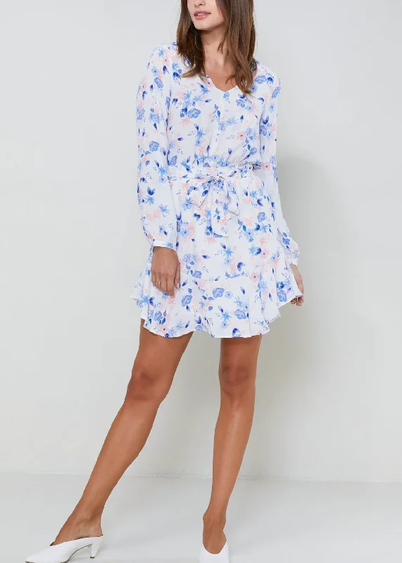 mini dresses-everyday style staplesWomen's Tie Front Mini Dress In Mystic Garden