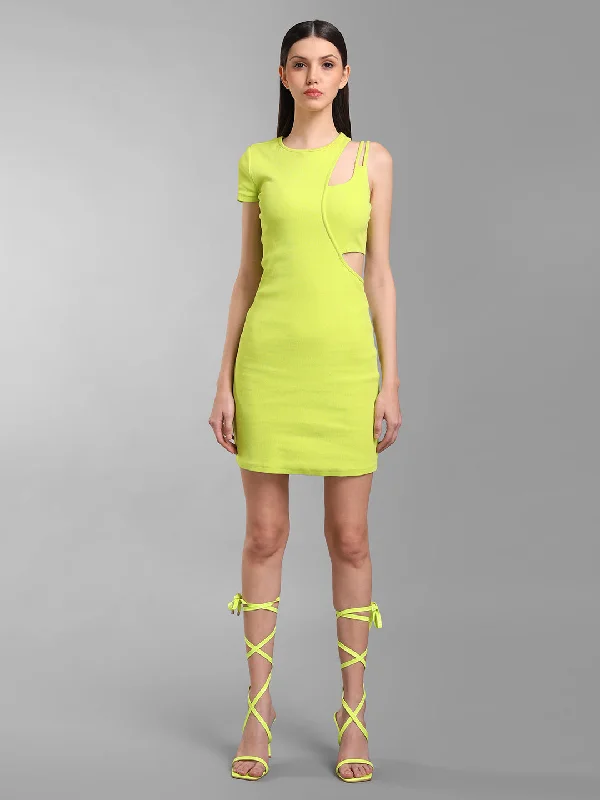 mini dresses-feminine and chicCut-Out Rib Dress