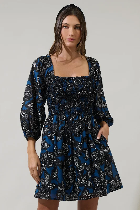 mini dresses-bold detailsAurina Floral Niko Smocked Mini Dress