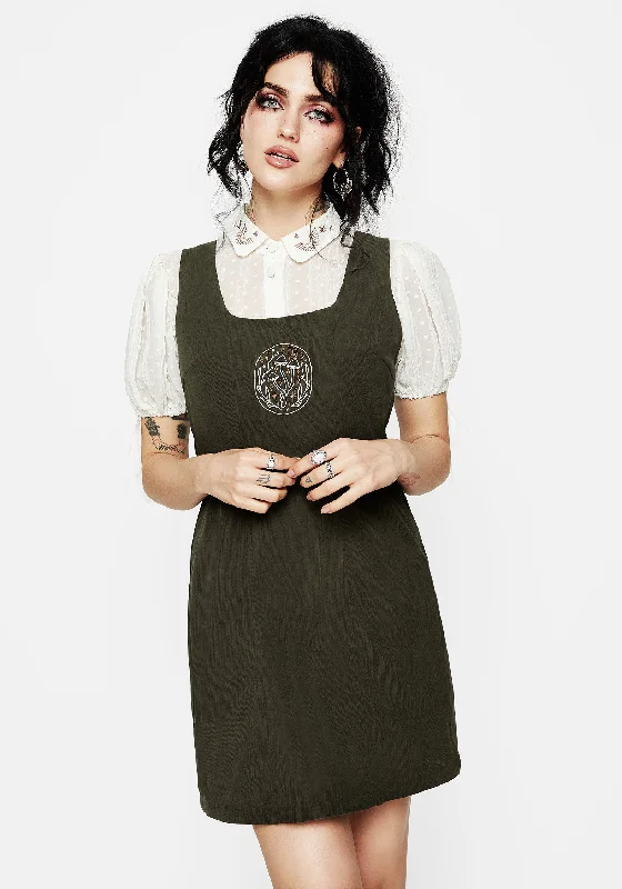 mini dresses-with sleevesMycelium Embroidered Mini Pinafore Dress