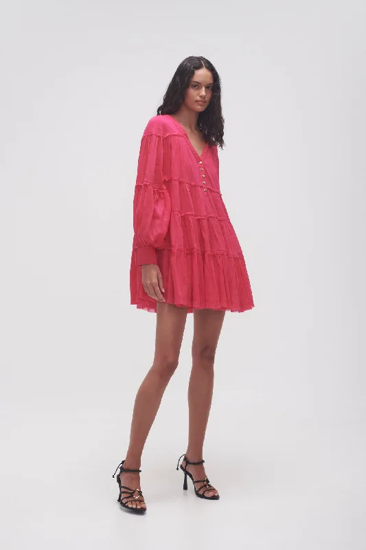 mini dresses-modern chicSally Tiered Plunge Mini Dress