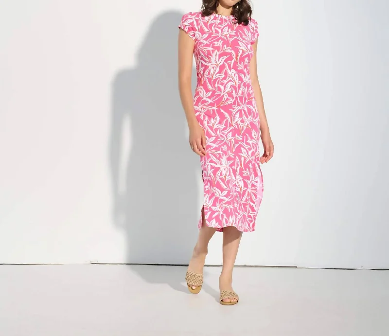 Midi dresses with a belt for a flattering fit-Sierra Midi Dress in Floral Leaf