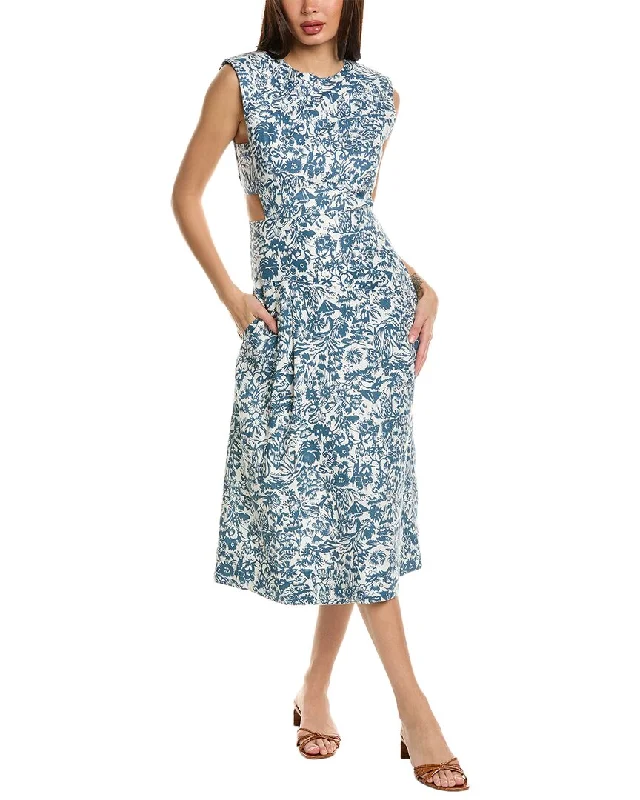 Midi dresses with flowing silhouettes-Joie Ember Linen Midi Dress