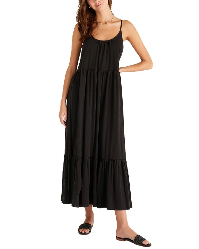 Casual midi dresses for summer festivals-Z SUPPLY Lido Slub Midi Dress