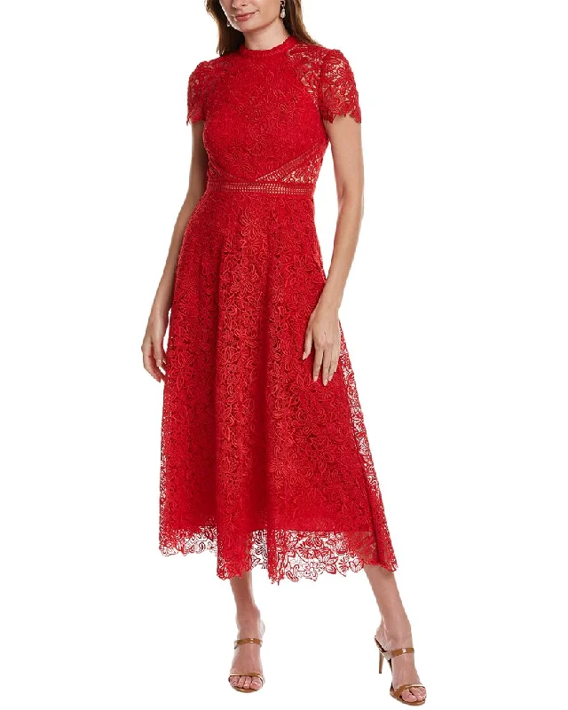 Midi dresses for workwear-ML Monique Lhuillier Lace Midi Dress