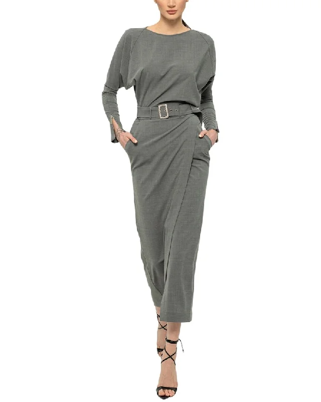 Comfortable midi dresses for summer-BGL Wool-Blend Midi Dress