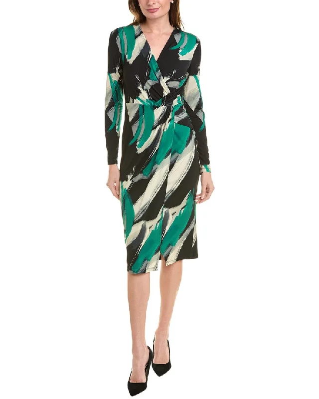 Comfortable midi dresses with flattering cuts-Joseph Ribkoff Abstract Midi Dress