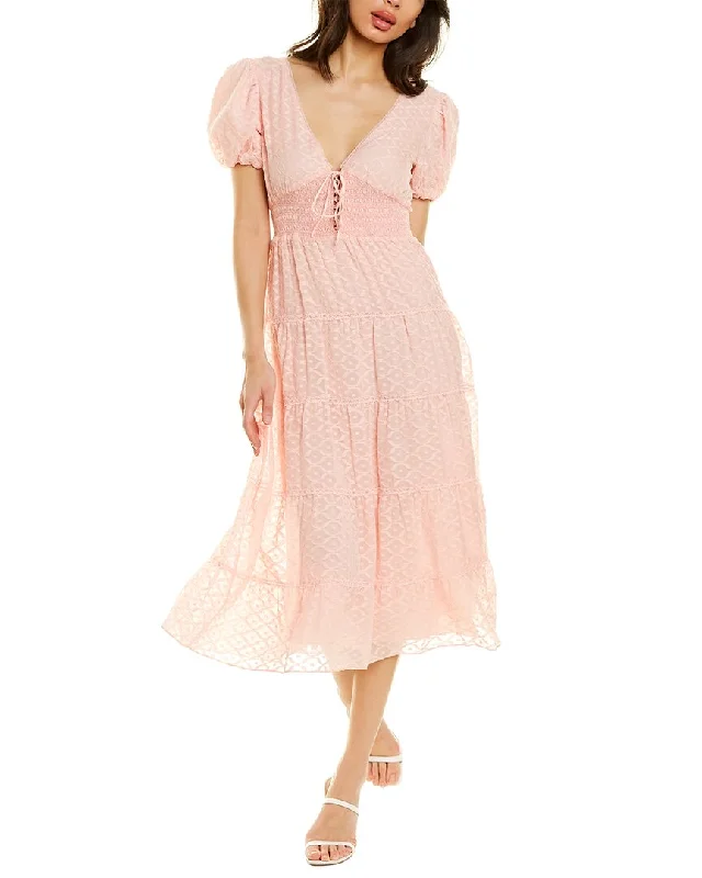 Casual midi dresses for summer festivals-alice + olivia Tia Silk-Blend Midi Dress