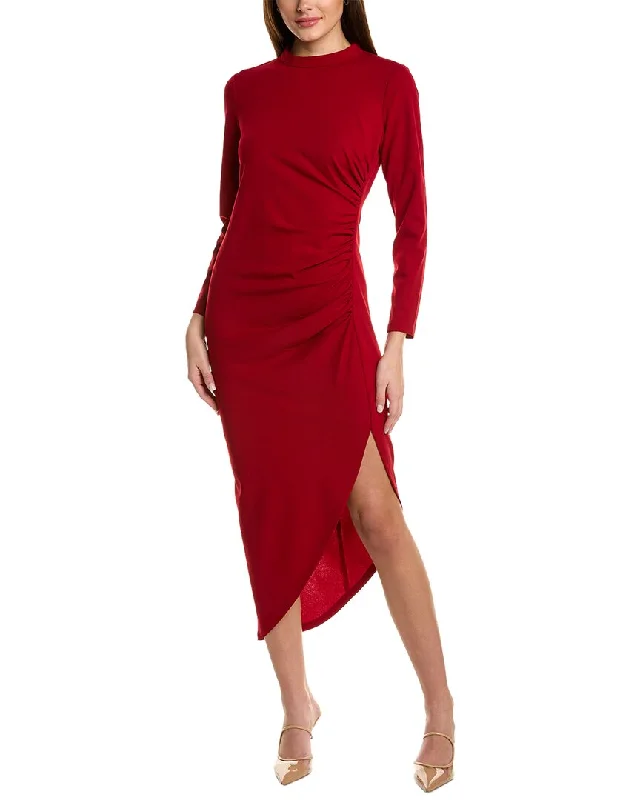 Wrap midi dresses for women-Anne Klein Asymmetric Midi Dress