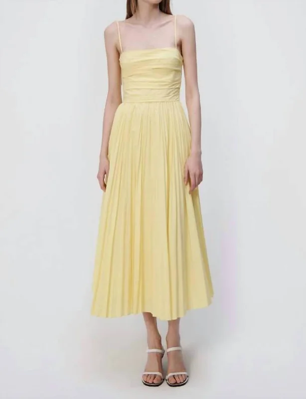 Colorful midi dresses for summer-Caroline Midi Dress In Limoncello