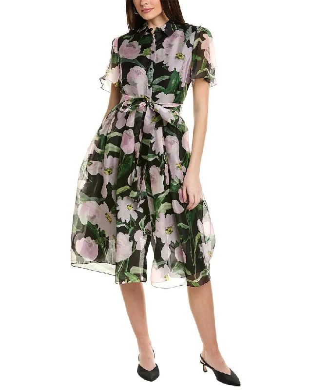 Midi dresses for sophisticated looks-Carolina Herrera Button-Down Midi Silk Shirtdress