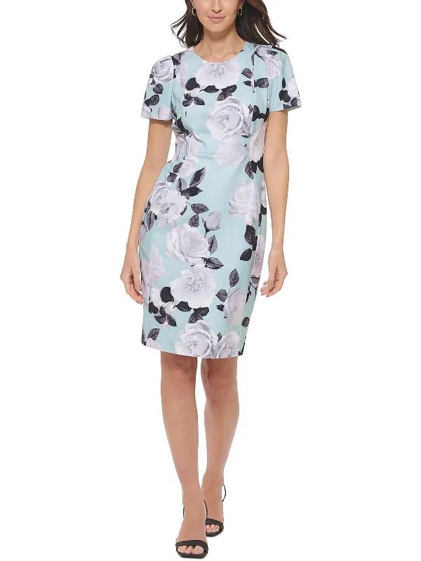 Elegant midi dresses for a sophisticated look-Womens Floral Knee Length Midi Dress