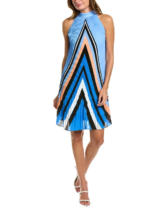 Midi dresses with pleated designs-Nanette Nanette Lepore Crepe Chiffon Midi Dress