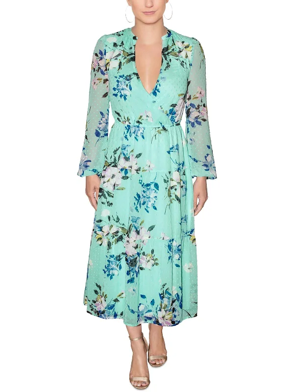 Midi dresses for fun summer outings-Womens Floral Midi Midi Dress