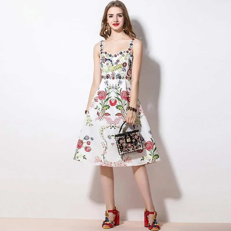 Stylish midi dresses for elegant outings-Go With Everything Floral Midi Dress