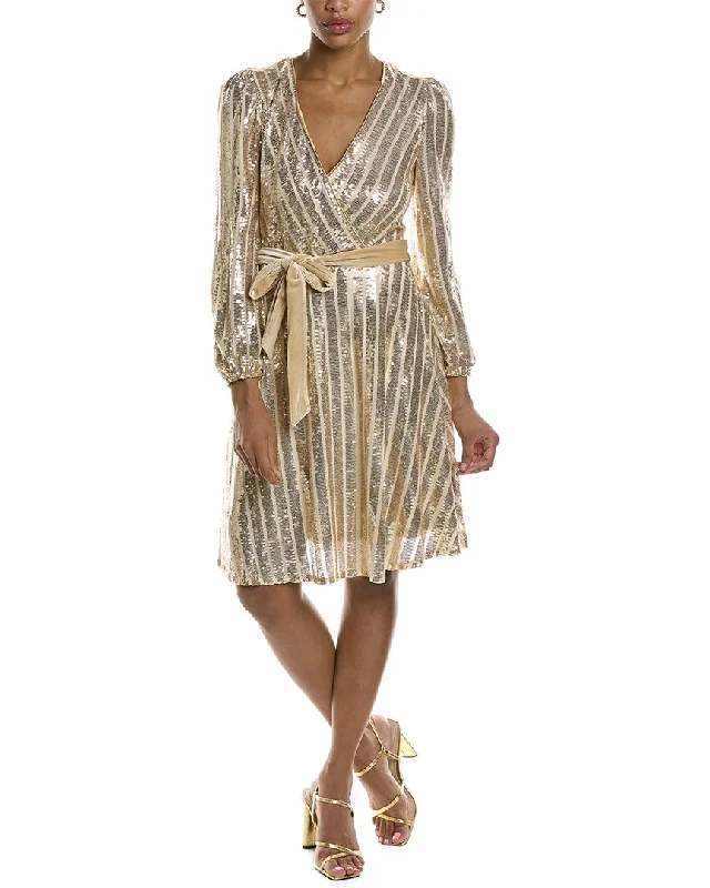 Midi dresses with a layered skirt-Nanette Lepore Sequined Midi Dress