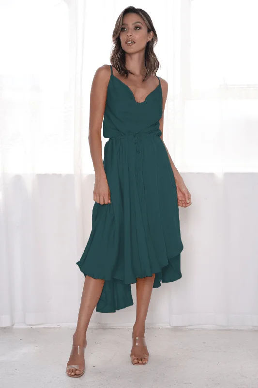 Midi dresses for lunch with friends-Sunshine Midi Dress - Green