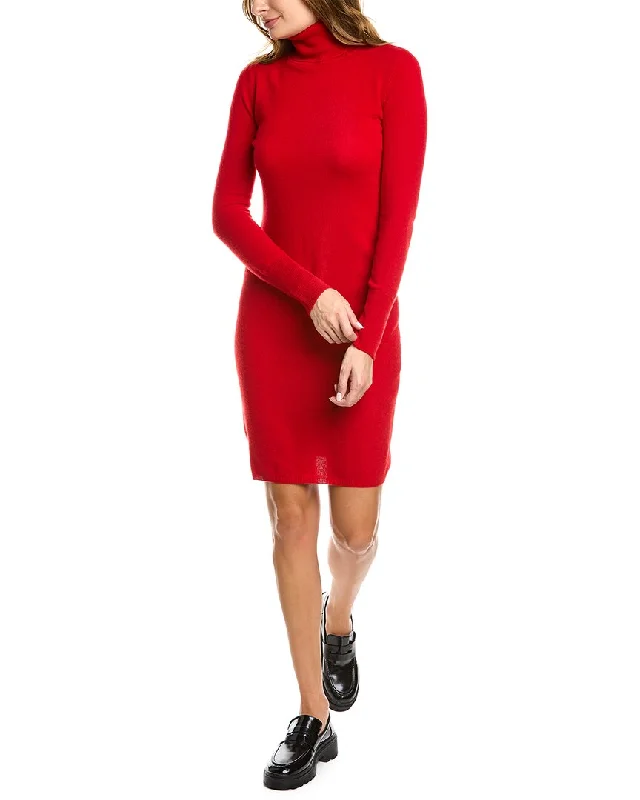 Midi dresses for vacations-sofiacashmere Cashmere Turtleneck Midi Dress