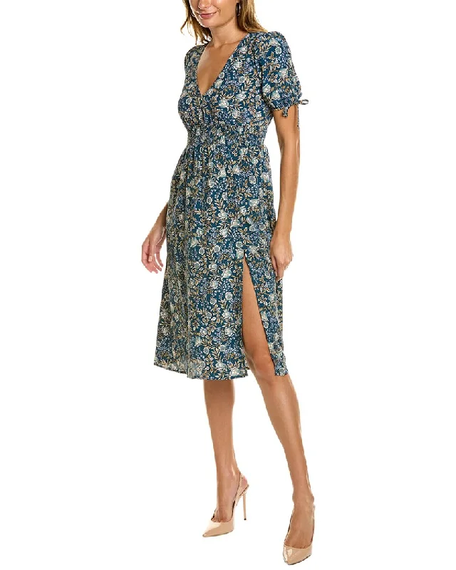 Midi dresses with floral prints for summer-Socialite V-Neck Midi Dress