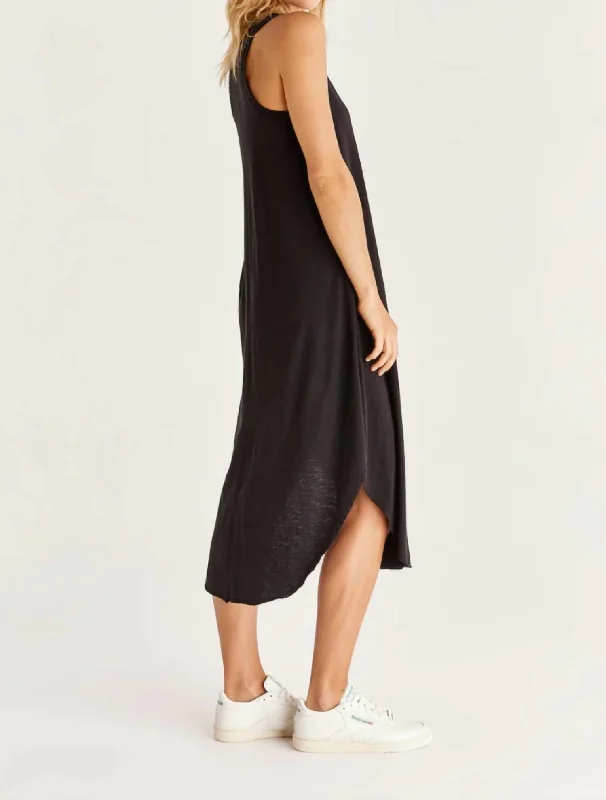 Midi dresses for a formal garden gathering-Women's Reverie Midi Dress In Black