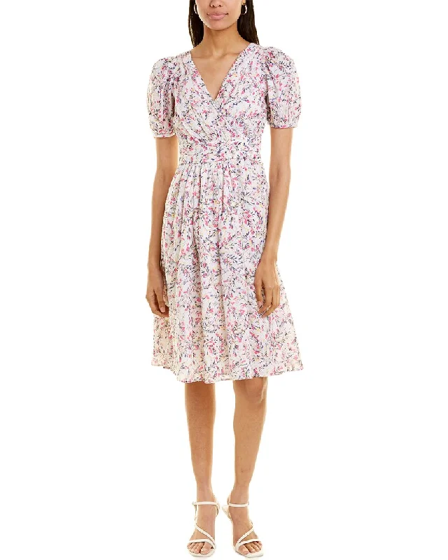 Midi dresses for work with a professional look-French Connection Flores V-Neck Midi Dress