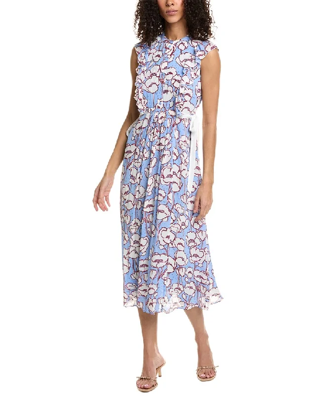 Midi dresses for dressing up casually-Ted Baker Frilled Midi Dress