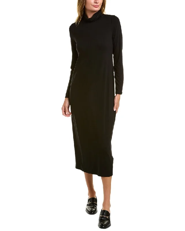 Casual midi dresses with trendy prints-EILEEN FISHER Scrunched Turtleneck Midi Dress