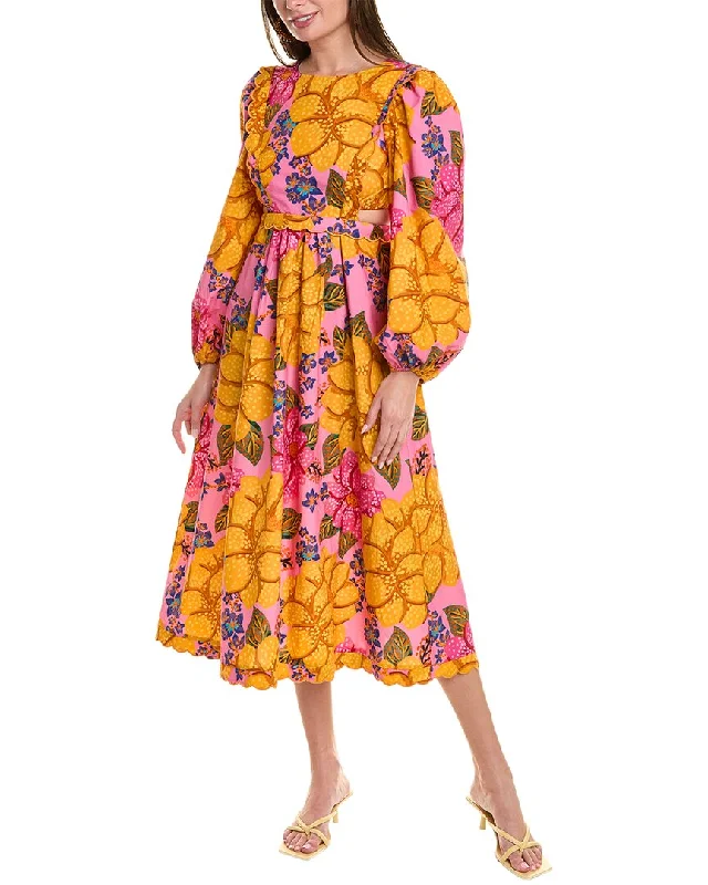 Midi dresses with fashionable designs-FARM Rio Flowers Garden Midi Dress