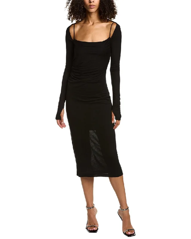 Midi dresses for wedding guests-Helmut Lang Scala Midi Dress