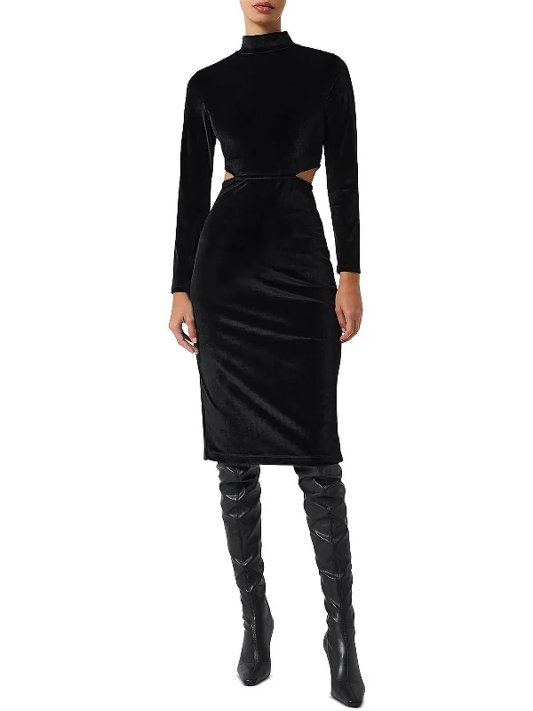 Midi dresses for a sophisticated look-Sula Womens Velvet Midi Midi Dress