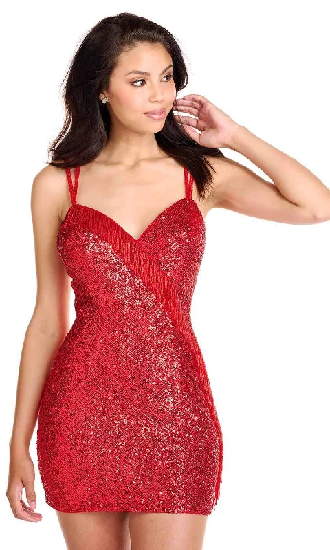 Ava Presley 27837 - Fringed Sweetheart Cocktail Dress