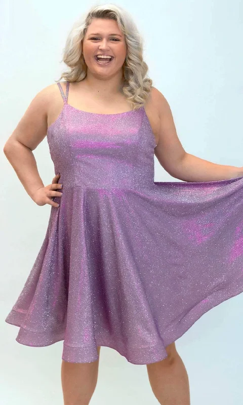 Sydney's Closet SC8130 - Dual Strap Glittered Cocktail Dress